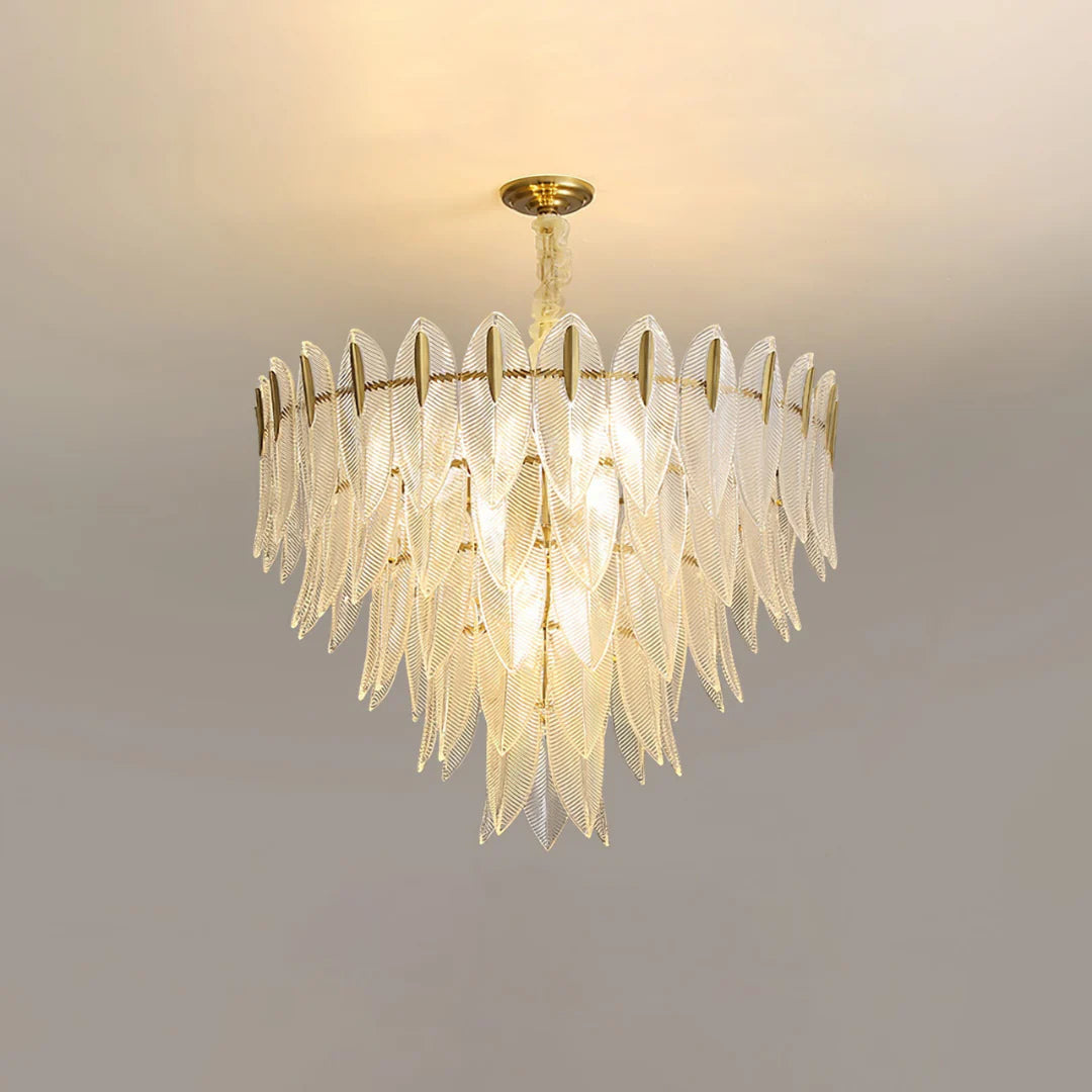 Marilyn Glass Feathers Chandelier