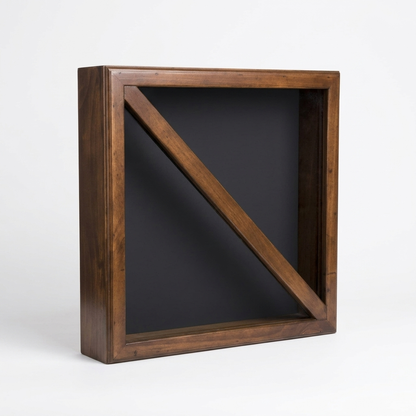 Flag Display Box, Tempered Glass & Pine Wood Construction – Cherry or Black Finish