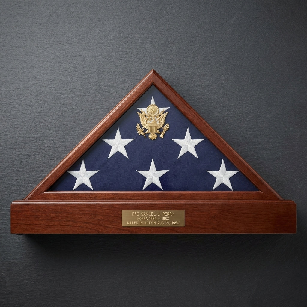 Eternity Flag Case Urn, Flag and Urn Display Case, 5’ x 9.5’ Burial Flag