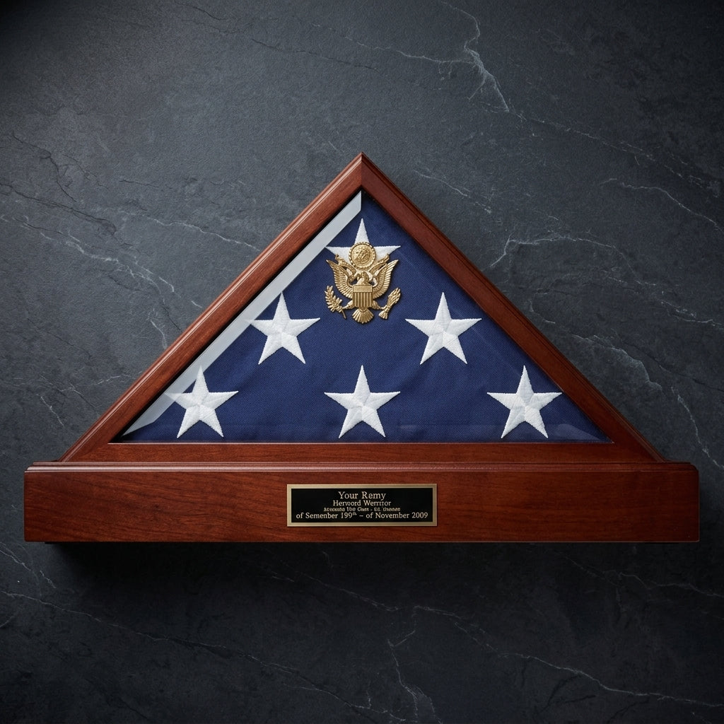 Flag Case Pedestal For 5 x 9.5 Flag - Burial Flag