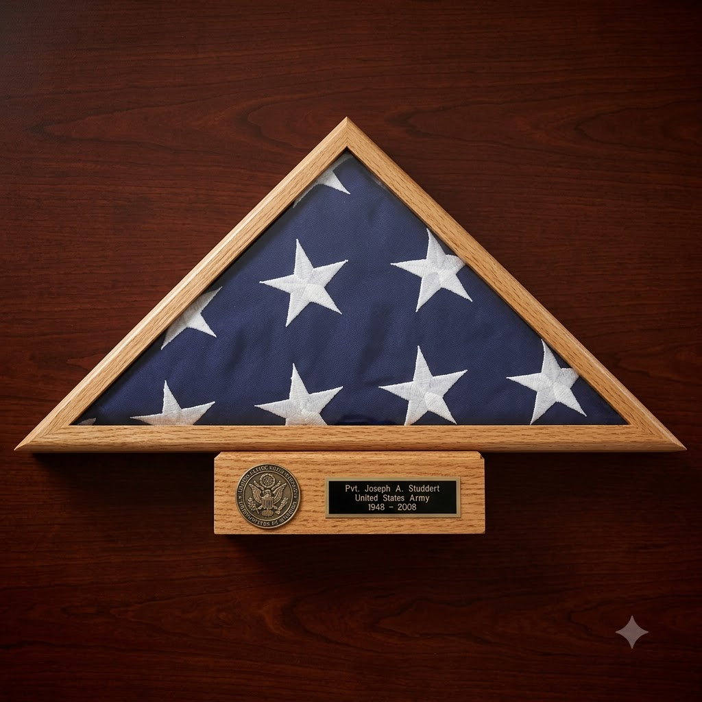 Oak Pedestal For Flag Case