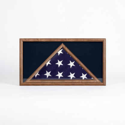 Large Military Flag and Medal Display Case - Shadow Box - Fit 3" x 5" Flag.