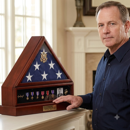 Presidential Pedestal Flag Medal Display