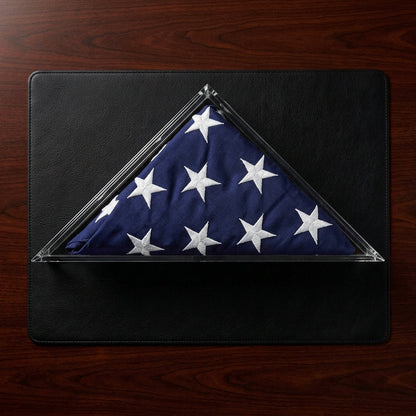 Deluxe Acrylic American Flag Memorabilia Display Case for Small 3' x 5' or 5' x 9.5' Flag