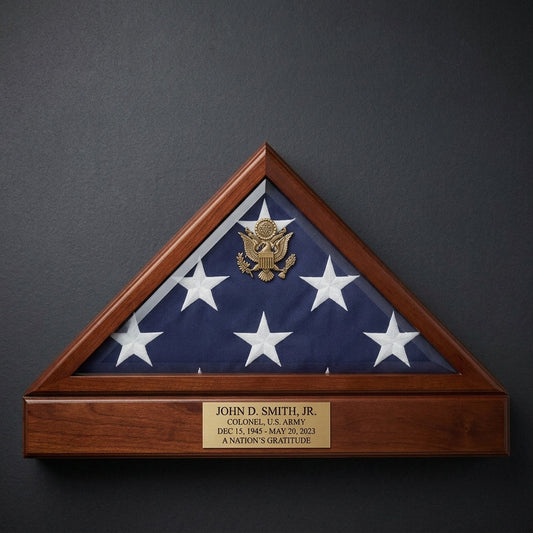Flag Connections Military Flag case and Pedestal Urn - Cherry