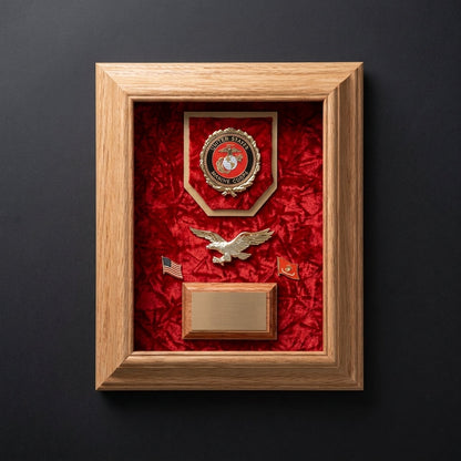 Deluxe Awards Display Case Tribute To Soldiers - Walnut