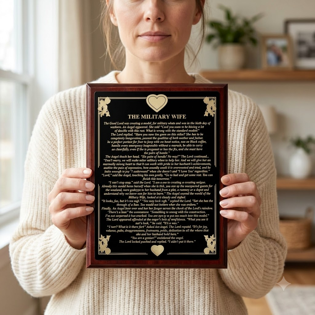 Military Wife Engraved Plate Plaque