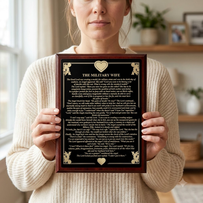 Military Wife Engraved Plate Plaque