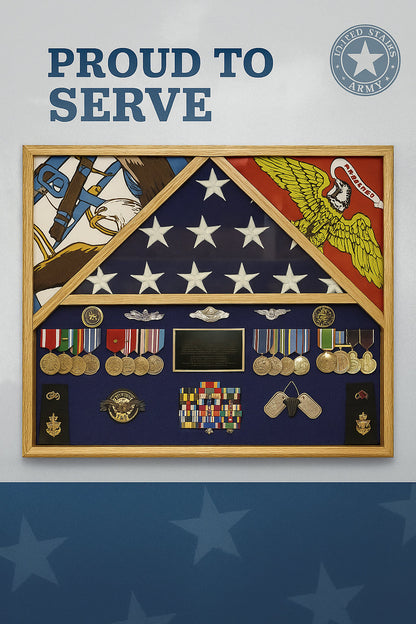 Flag Shadow case, 3 Flag Military Shadow Box - Fit 3' x 5' Flag or Fit 5' x 9.5' Casket Flag.