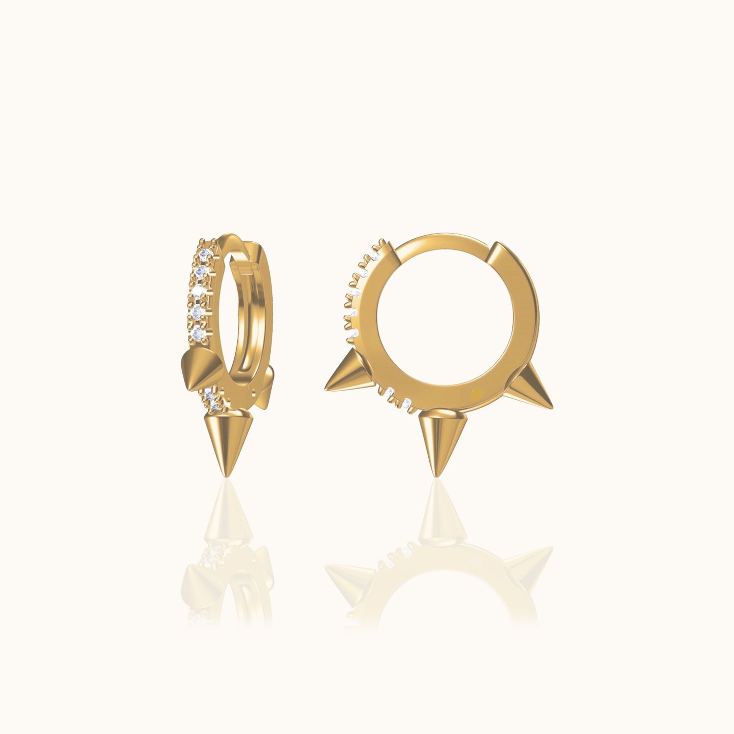 Spike CZ Hoop Earrings