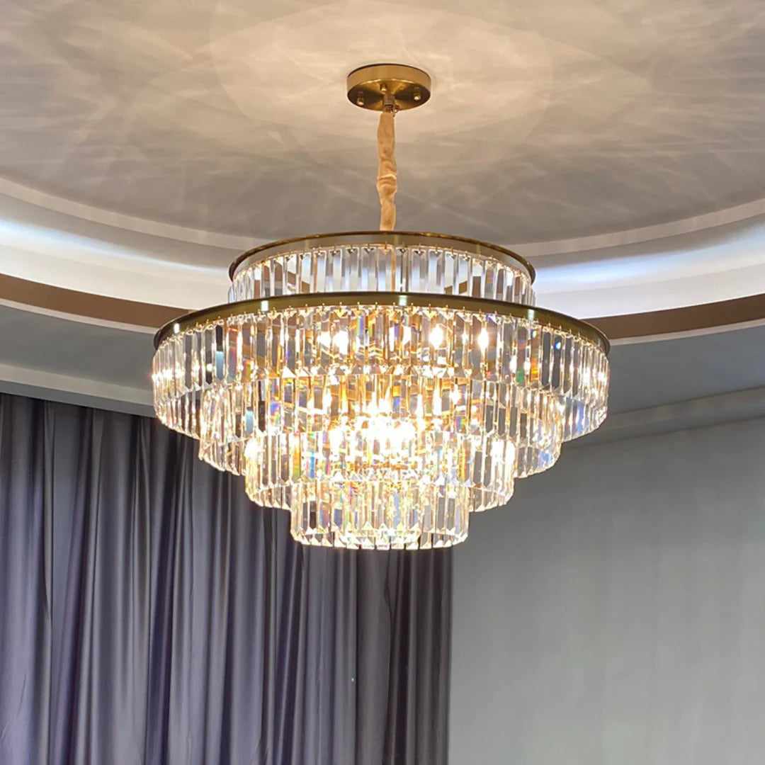Modern Crystal Gold Chandelier