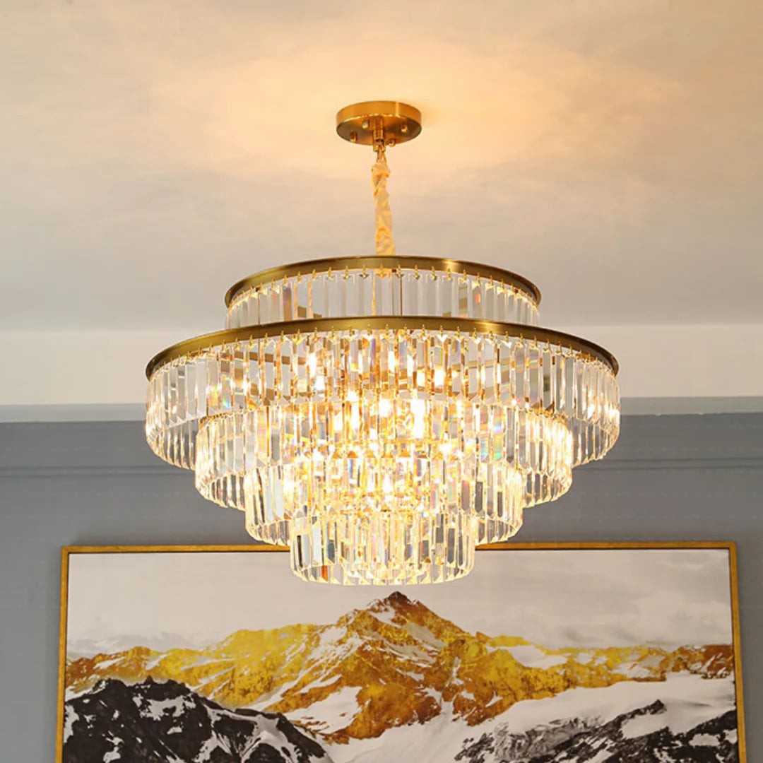 Modern Crystal Gold Chandelier