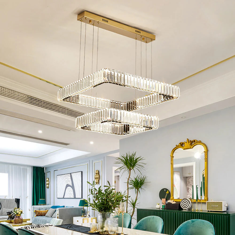 Modern Square Crystal Chandelier