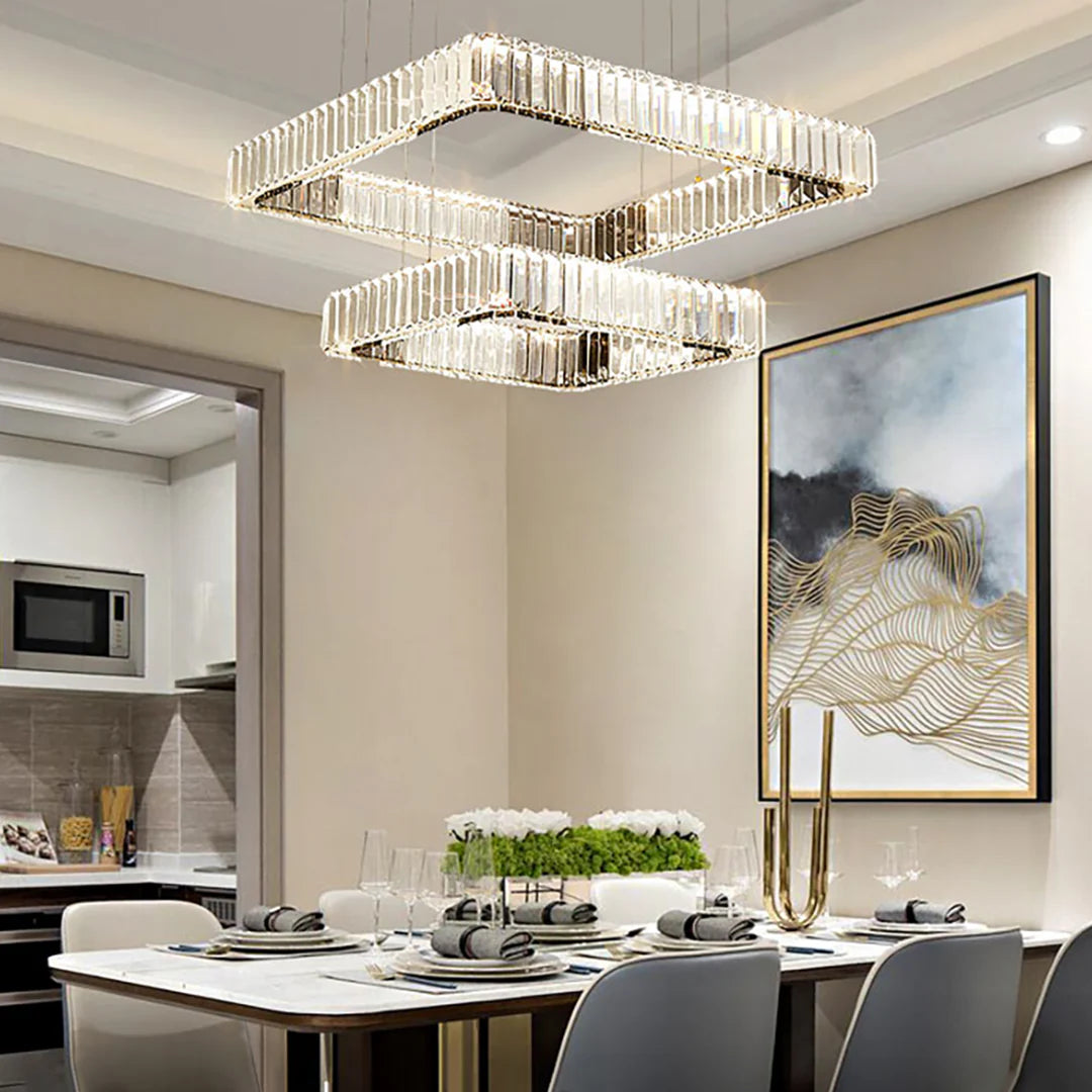 Modern Square Crystal Chandelier