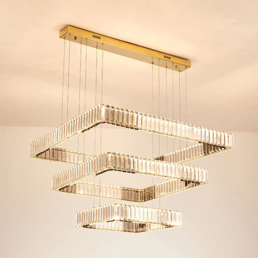 Modern Square Crystal Chandelier