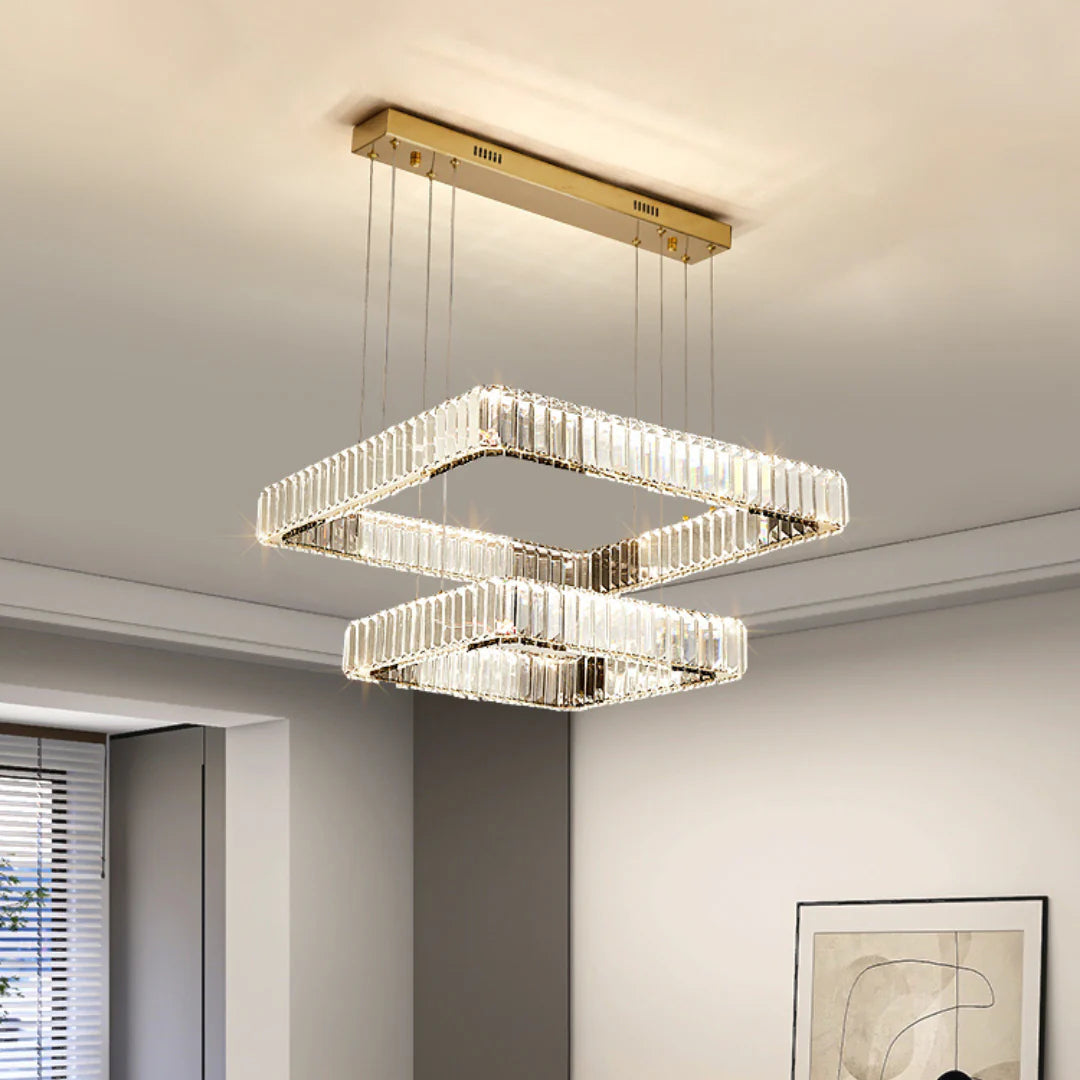 Modern Square Crystal Chandelier