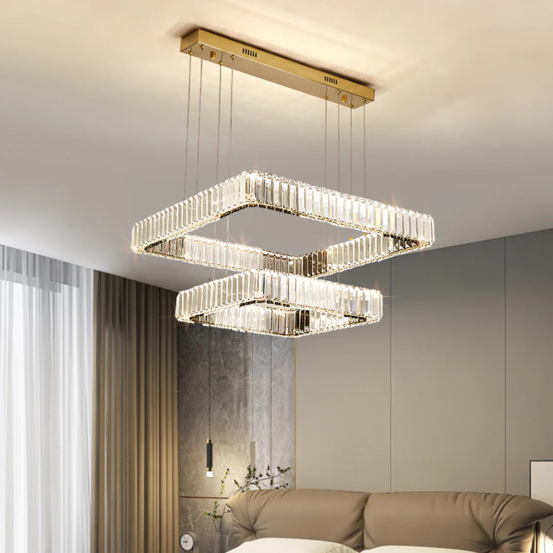 Modern Square Crystal Chandelier