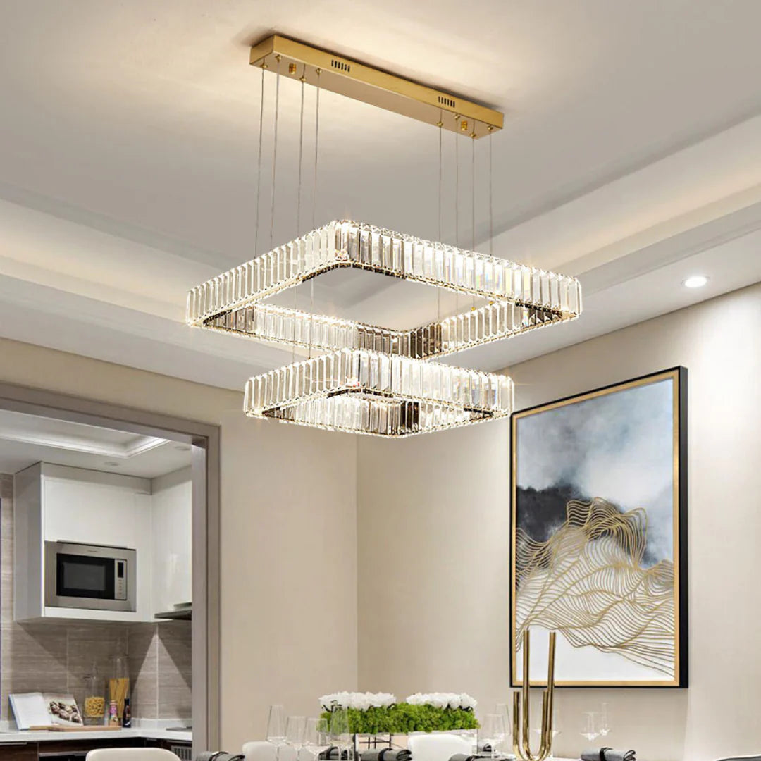 Modern Square Crystal Chandelier