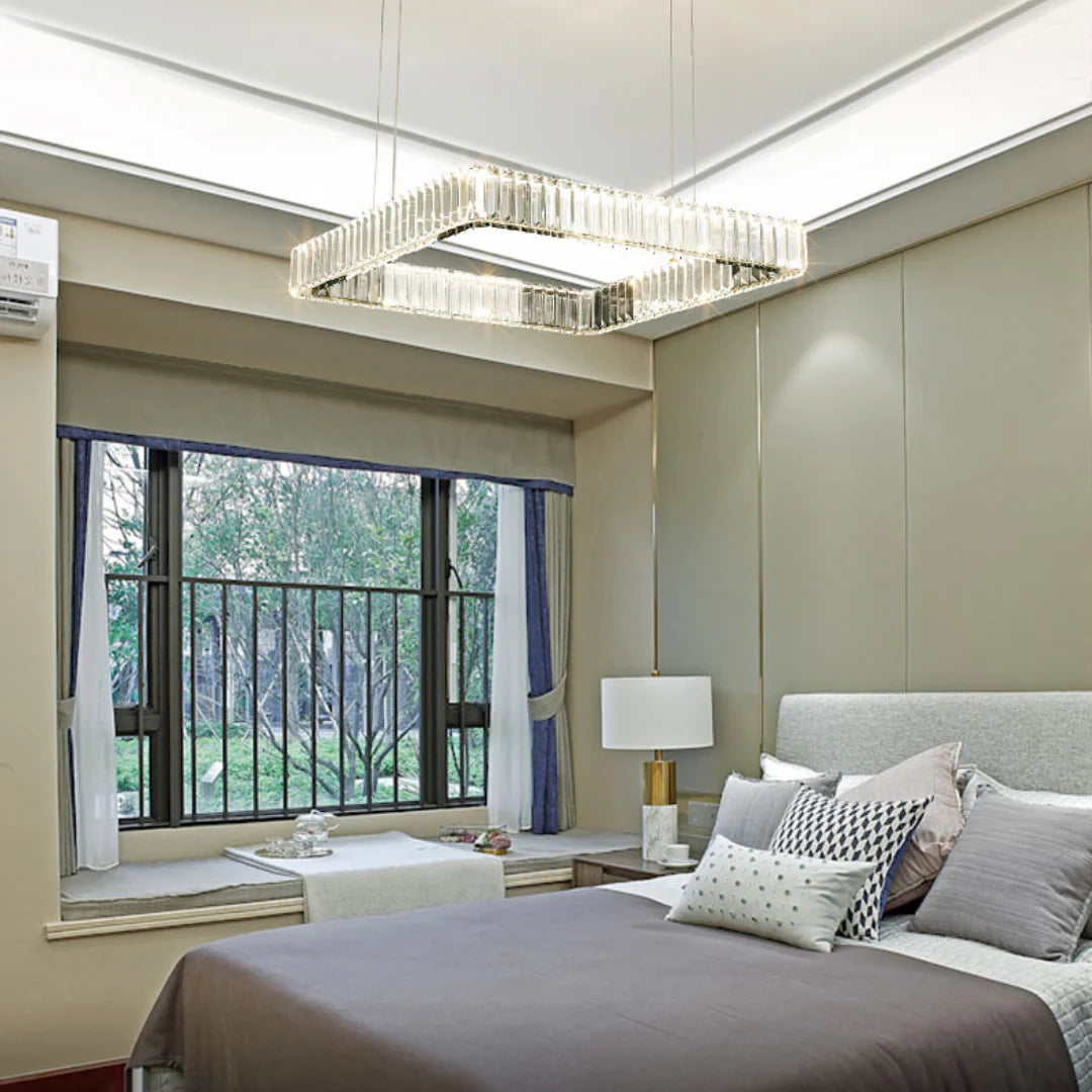 Modern Square Crystal Chandelier