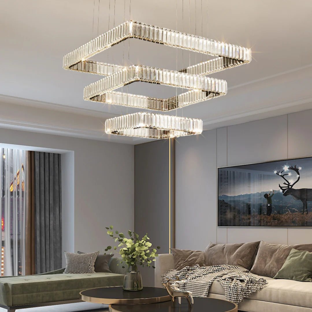 Modern Square Crystal Chandelier