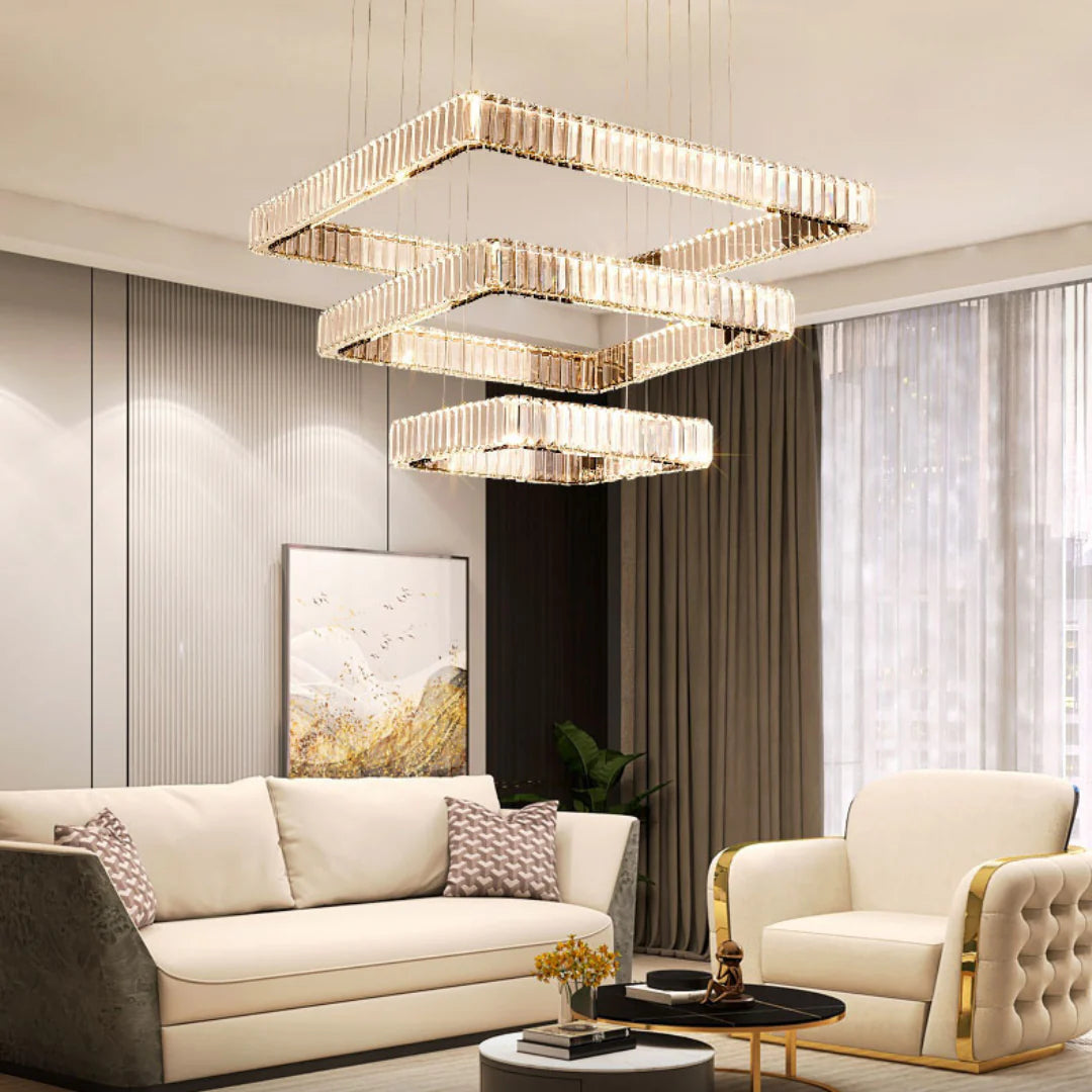 Modern Square Crystal Chandelier
