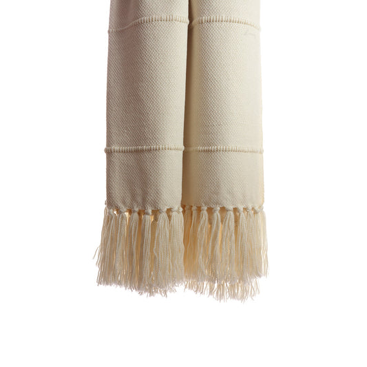 Designer Fringed Striped Throw