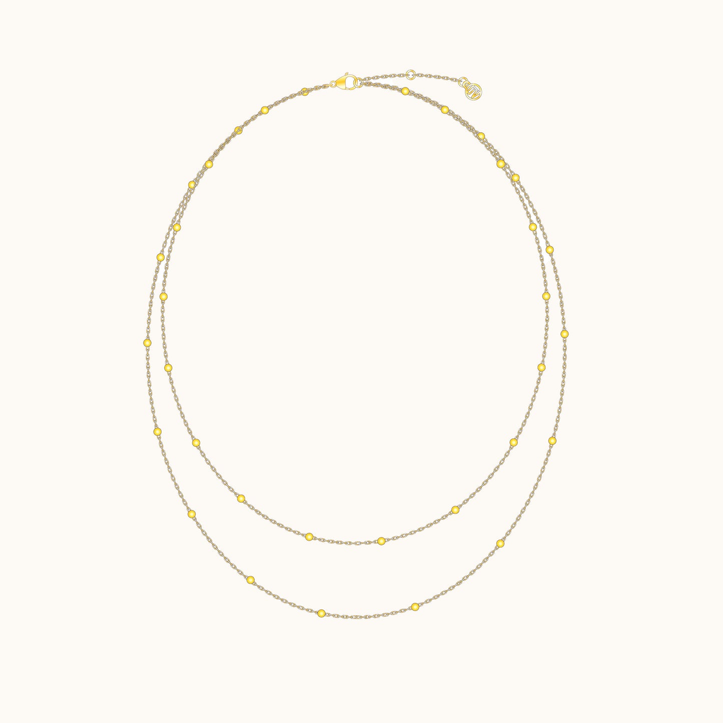 2 in 1 Double Layered Bead Necklace Set