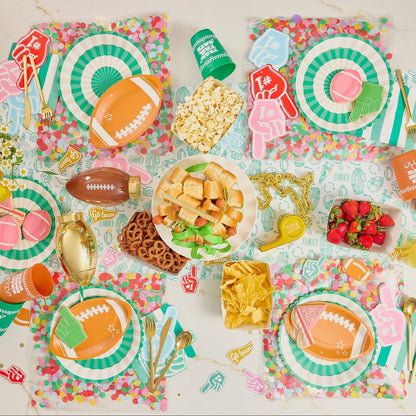 Game Day Green & White Stripe Lunch Napkins (20 Ct)