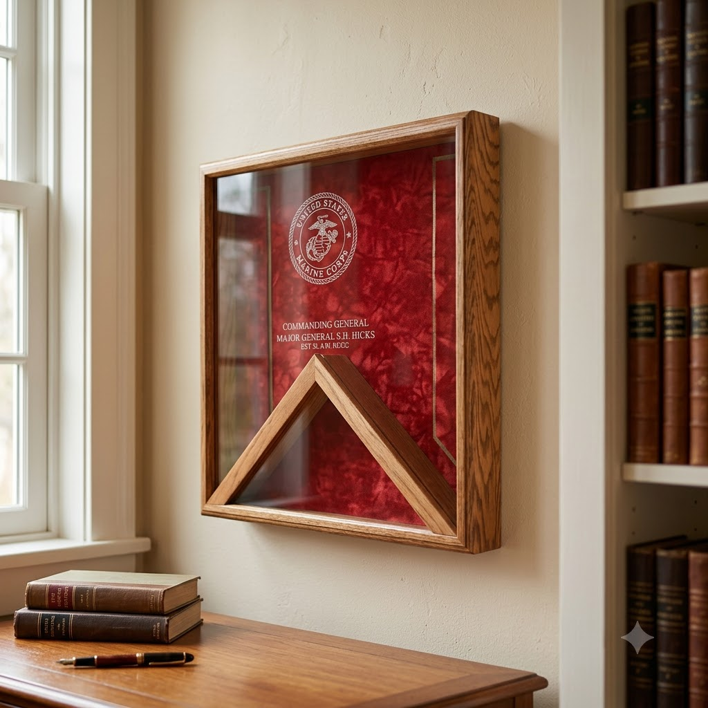 Navy Flag Display Case, flag shadow Box