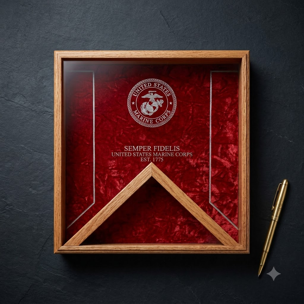 Navy Flag Display Case, flag shadow Box