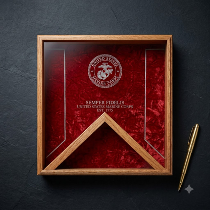 Navy Flag Display Case, flag shadow Box