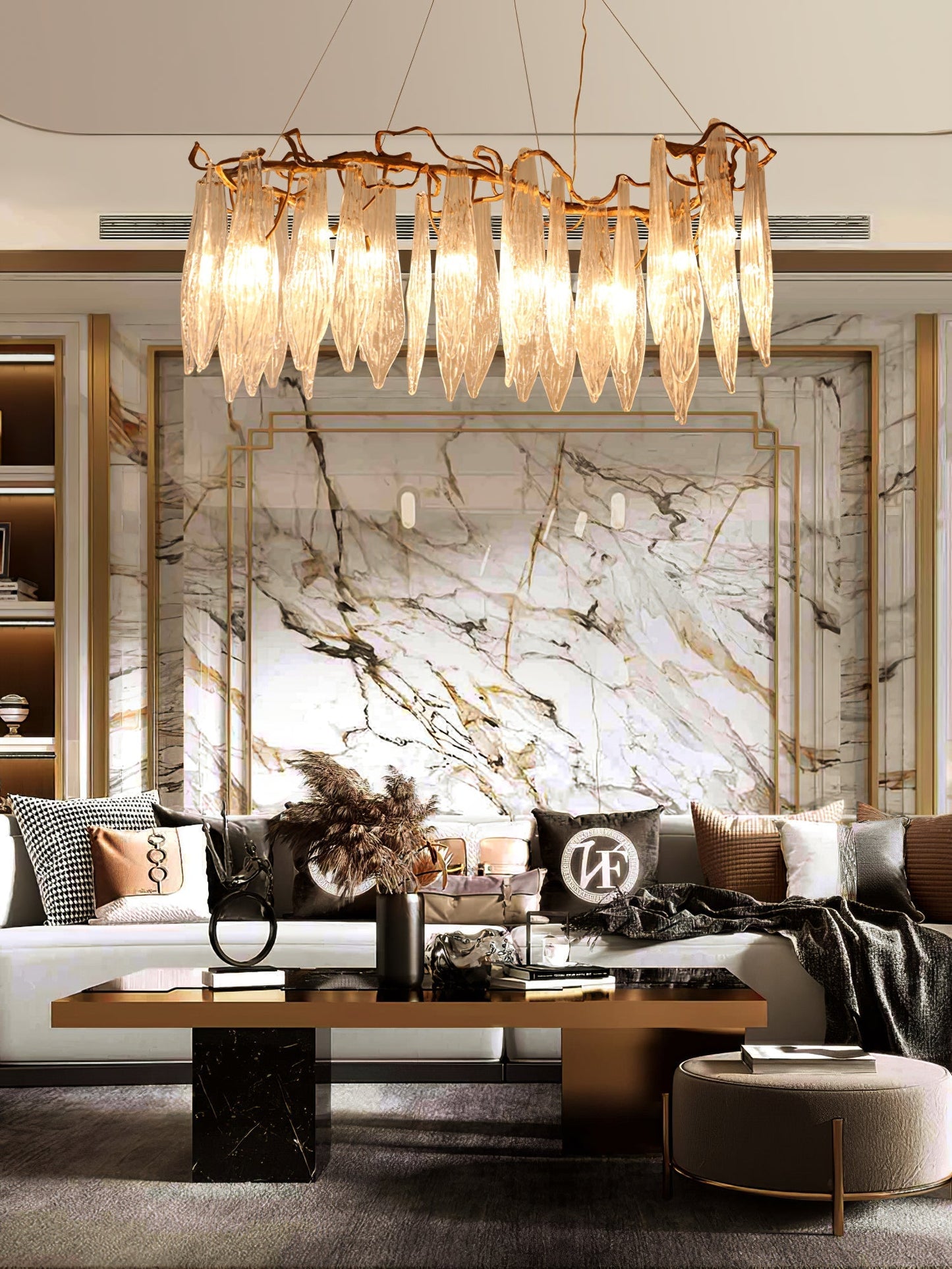 Niagara Brass Crystal Chandelier