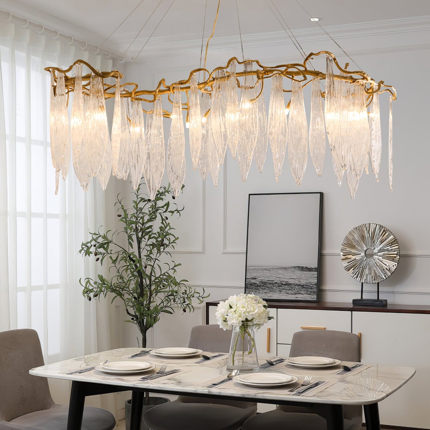 Niagara Brass Crystal Chandelier
