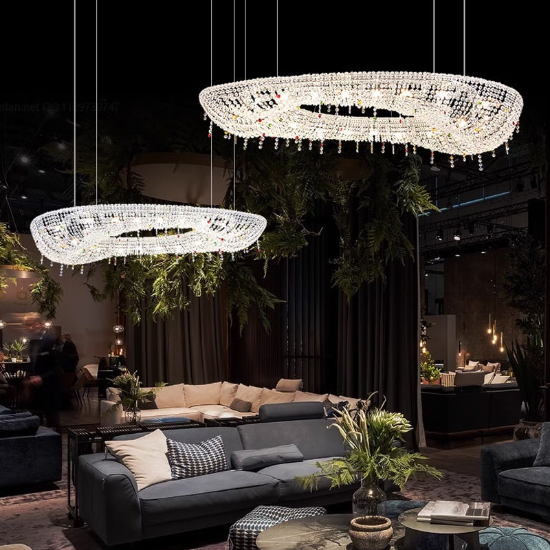 Oval Modern Crystal Chandelier
