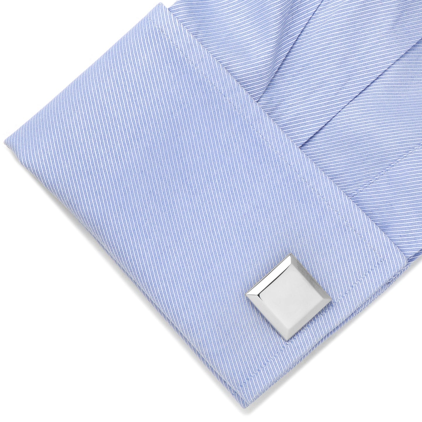 Stainless Steel Beveled Edge Engravable Square Cufflinks