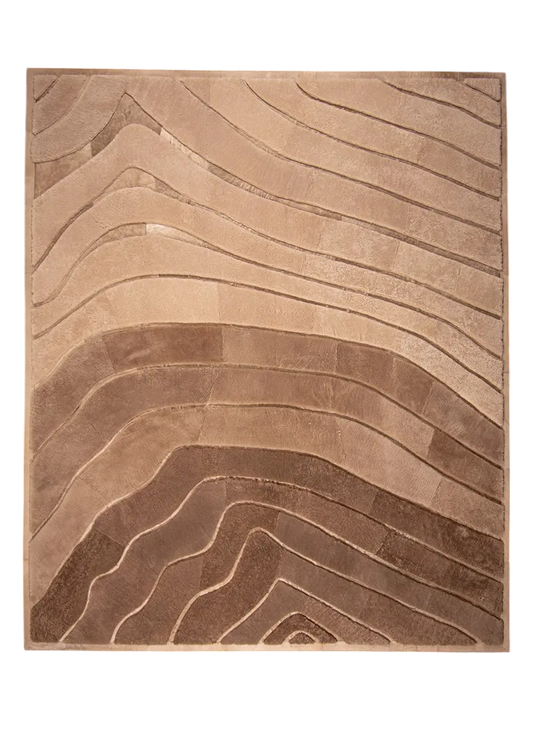 OMBRÉ – Custom Made Shearling and Cowhide Rug