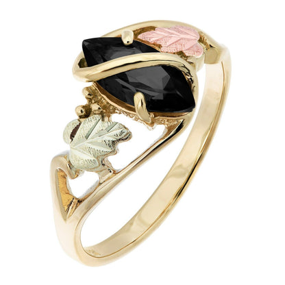 Marquise Onyx - Black Hills Gold Ladies Ring