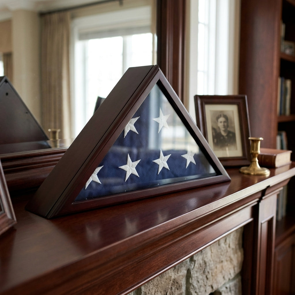 Flag Connections Officers Flag and Display Case, 5 by 9.5-Feet, Cherry