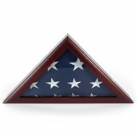 Officers Flag Display Case for 3ft x 5ft Flag - Cherry Finish