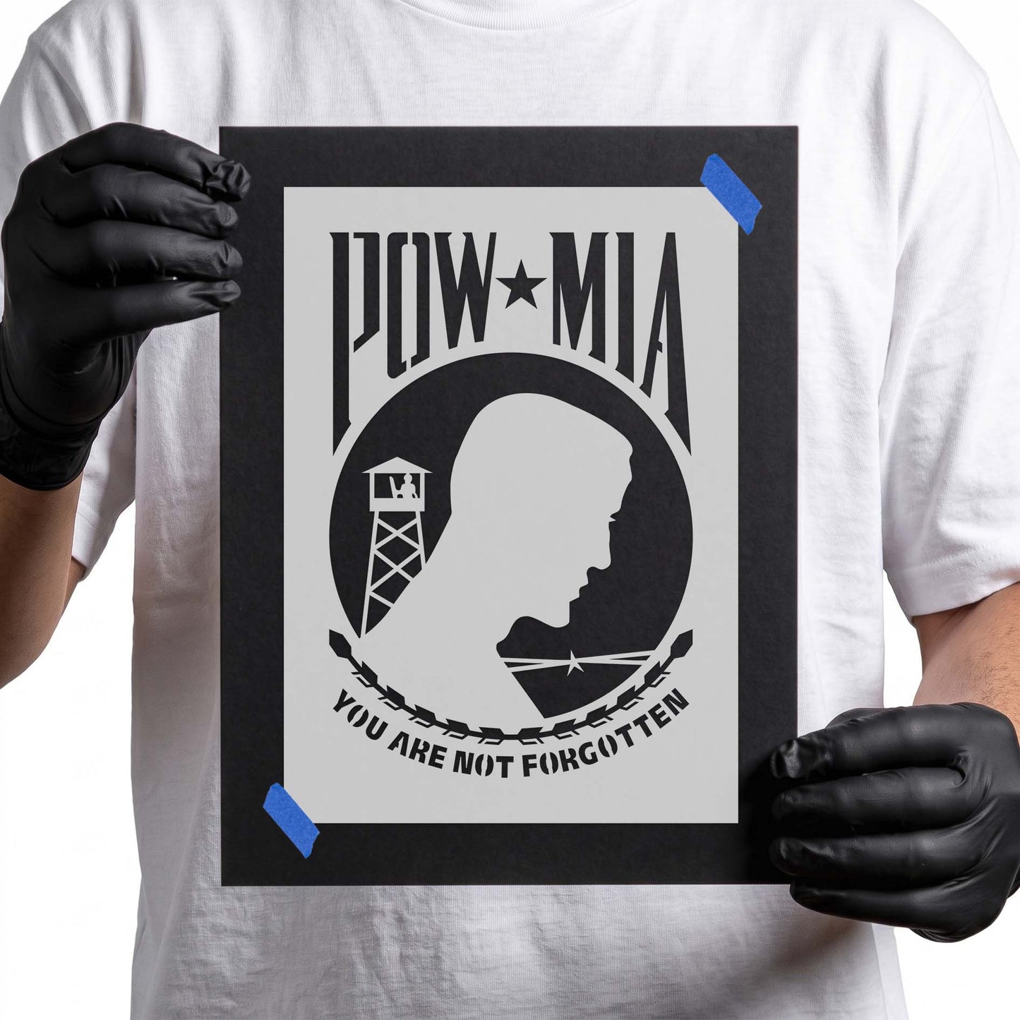 POW MIA Flag Stencil