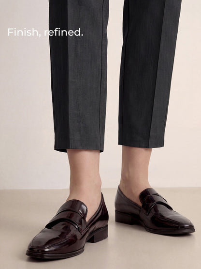 Linen Tailored Straight Cropped Pants LOGAN