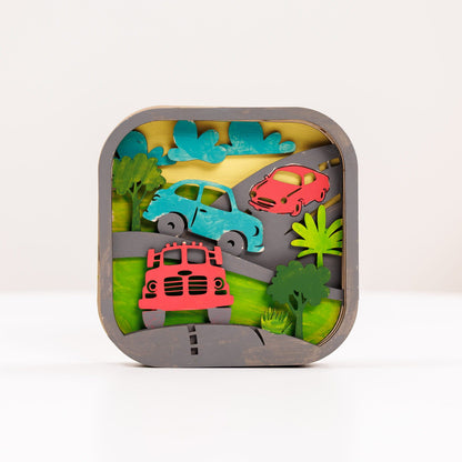 3D DIY Wood Painting Kit for Kids – Cars