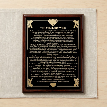 Military Wife Engraved Plate Plaque