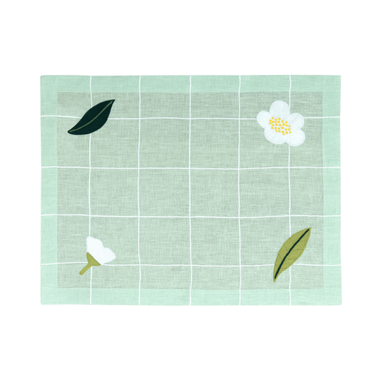 Hand Embroidered Trellis Placemats 14" × 18" (Set of 4)