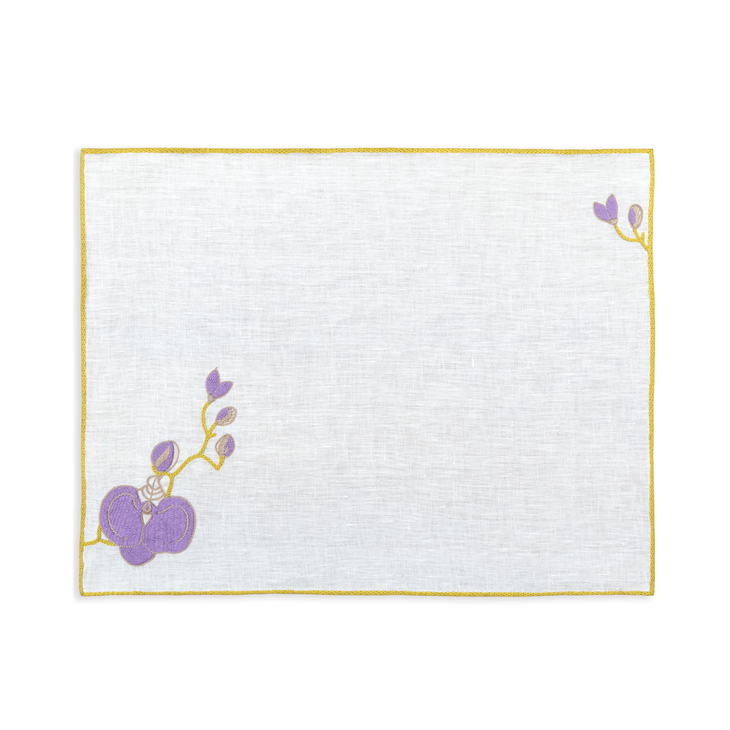 Hand Embroidered Vintage Floral Placemats 14" × 18" (Set of 4)