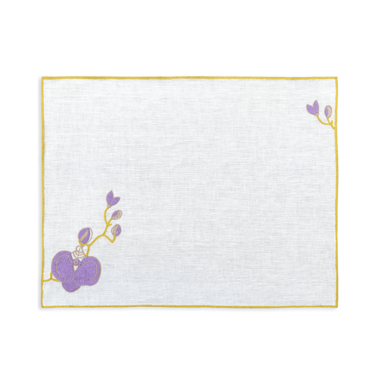 Hand Embroidered Vintage Floral Placemats 14" × 18" (Set of 4)