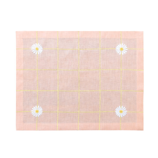Hand Embroidered Trellis Placemats 14" × 18" (Set of 4)