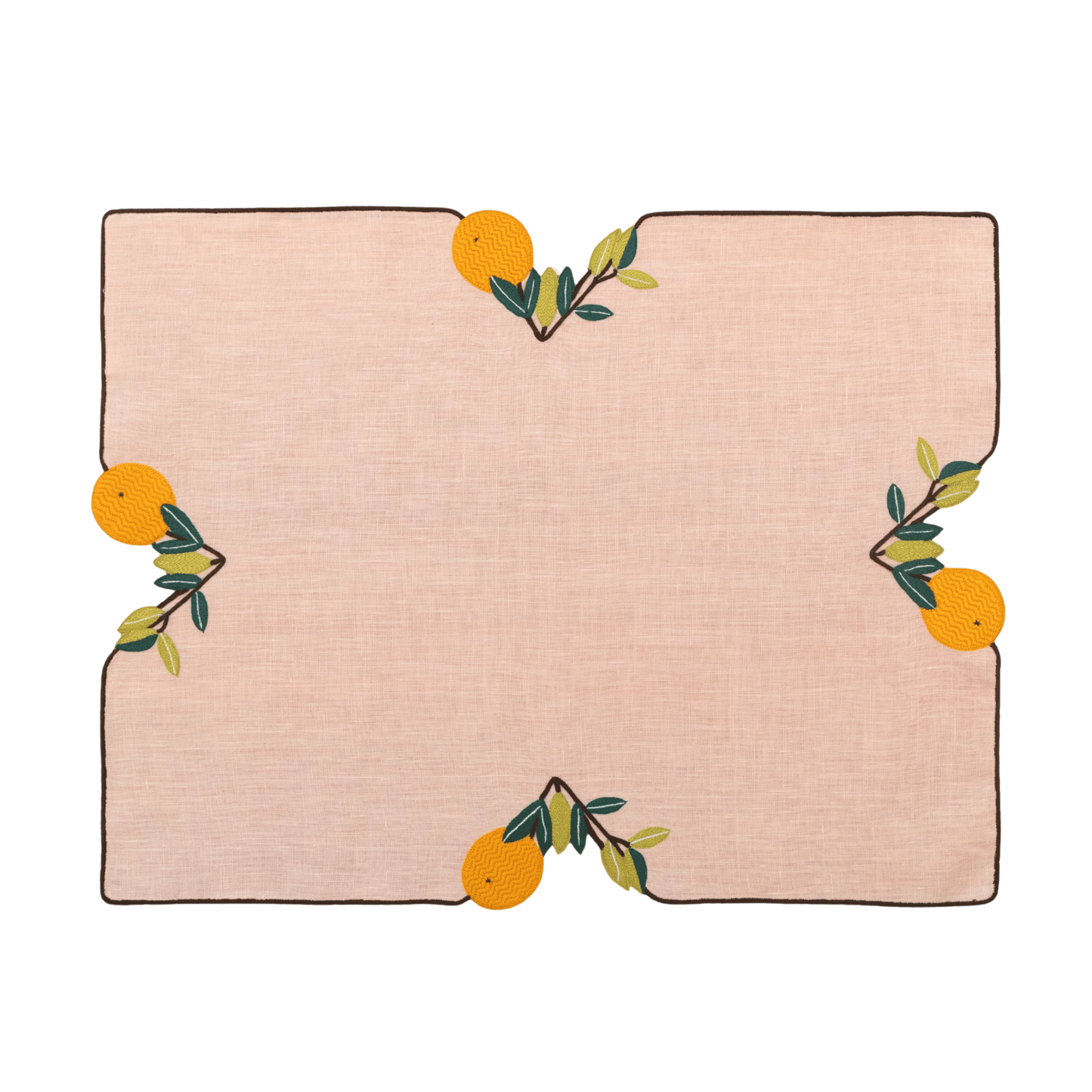 Hand Embroidered Farm To Table Placemats 14" × 18" (Set of 4)