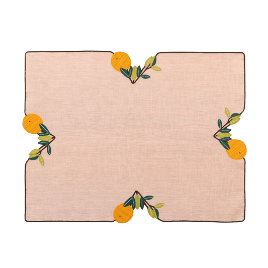 Hand Embroidered Farm To Table Placemats 14" × 18" (Set of 4)