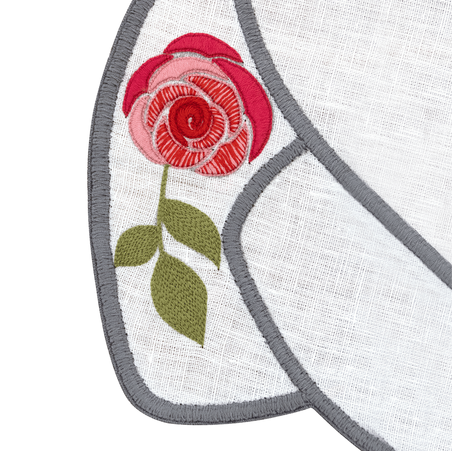 Hand Embroidered Heirloom Petals Placemats 16" round (Set of 4)